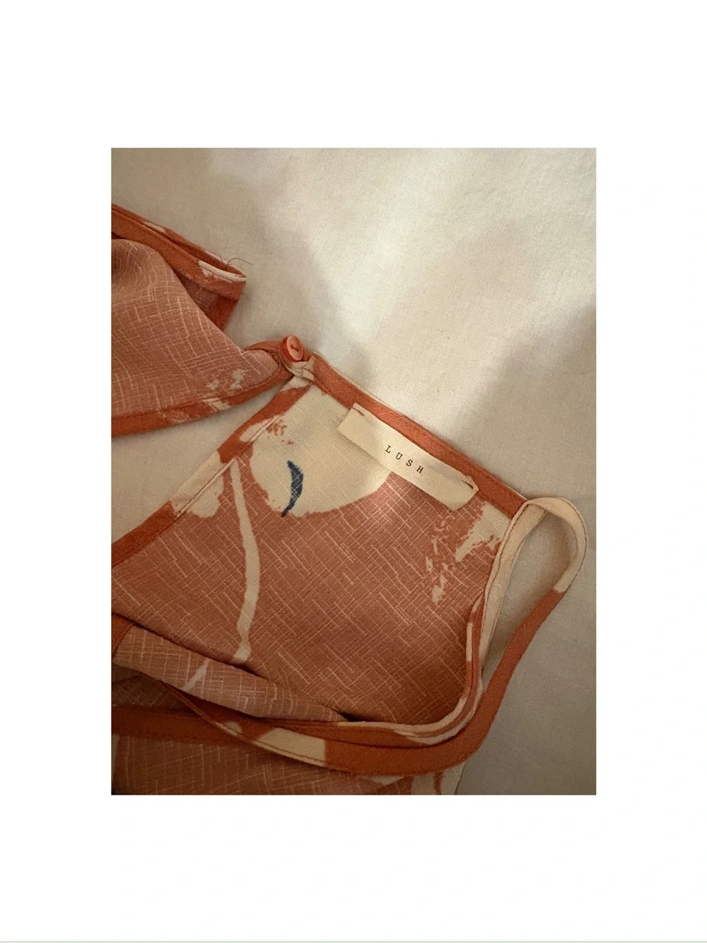 Lush Brand Rust Floral Tiered Spaghetti-Strap Romper. Only Worn Once. - Picture 3 of 3